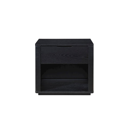 Venice Modern Nightstand with Soft Close Drawer in Black