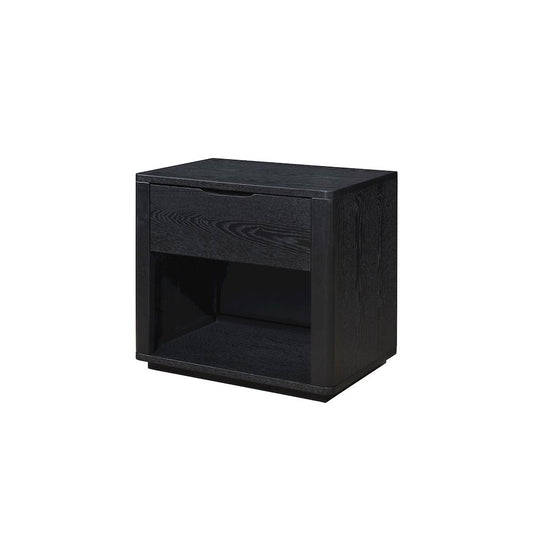 Venice Modern Nightstand with Soft Close Drawer in Black