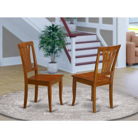 Avon  Chair  with  Wood  Seat  -  Saddle  Brow  Finish,  Set  of  2