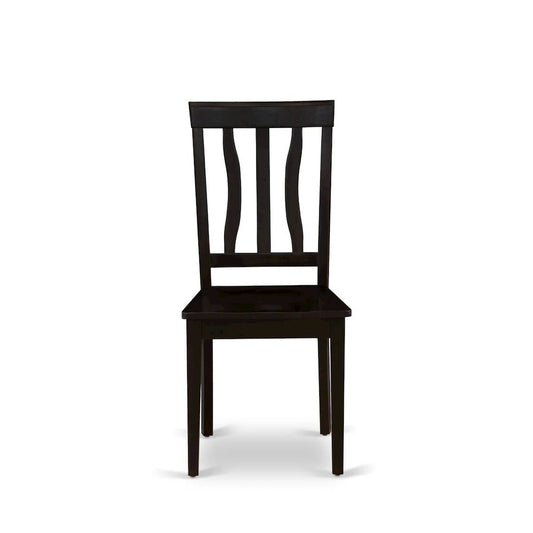 Antique Dining Room Chairs - Slat Back Wooden Seat Chairs, Set of 2