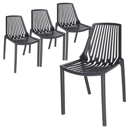 Acken Plastic Stackable Dining Chair, Set of 4