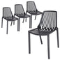 Acken Plastic Stackable Dining Chair, Set of 4