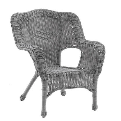 Maui Camelback Resin Wicker/ Steel Frame Outdoor Patio Chair, Weathered Grey