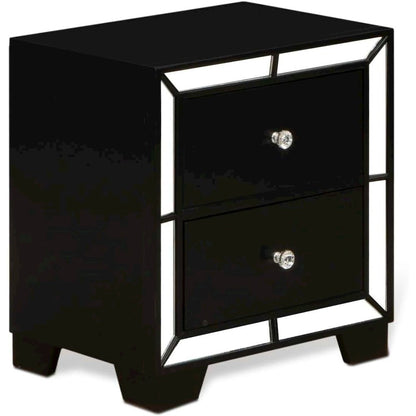 East West Furniture Nella Wood Nightstand with 2 Drawers for any Bedroom - Black Legs