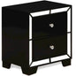 East West Furniture Nella Wood Nightstand with 2 Drawers for any Bedroom - Black Legs