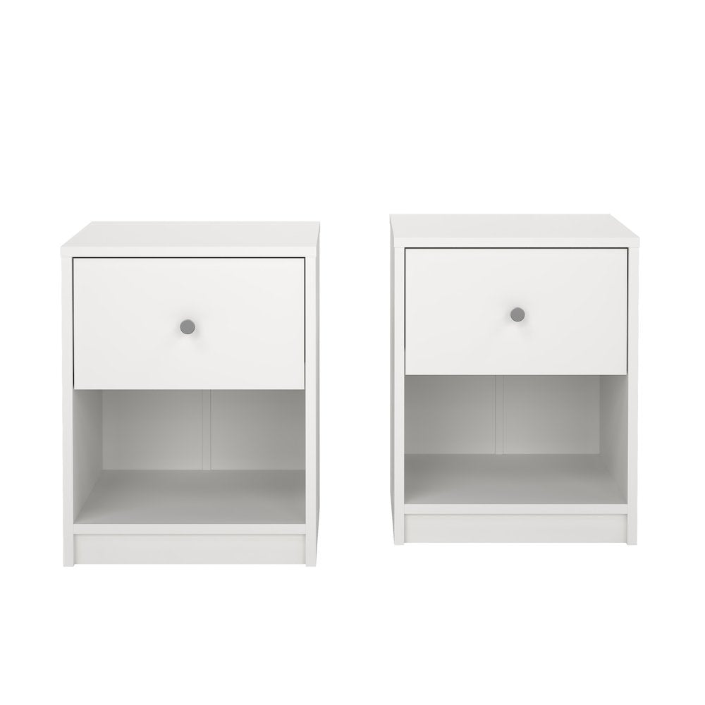 Portland 1 Drawer Nightstand - Set of 2, White