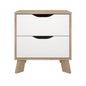 Ikast 2 Drawer Nightstand, Jackson Hickory/White