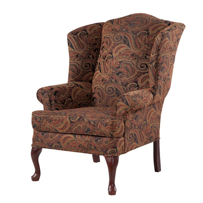 Paisley Cranberry Wing Back Chair