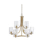 9-light Round Tiered Chandelier with Textured Glass Shades