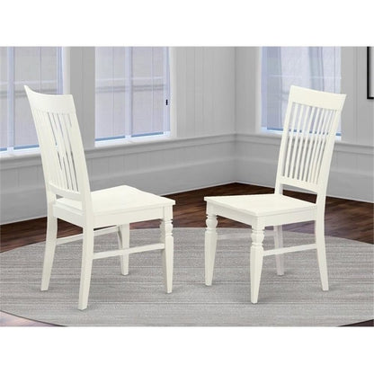 Weston  Dining  Wood  Seat  Dining  Chair  with  Slatted  Back  in    in  Linen  White  Finish,  Set  of  2