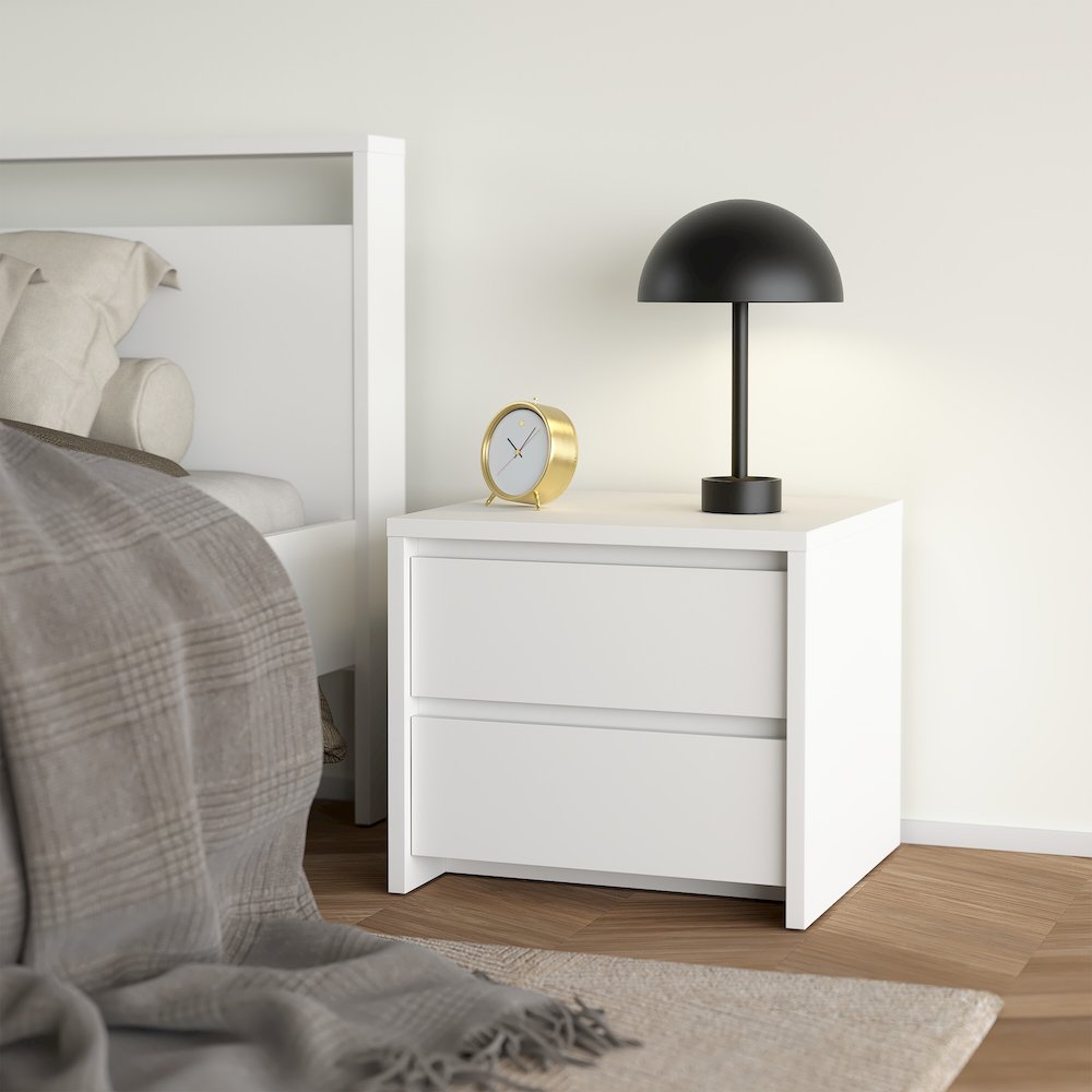Next 17-Inch Tall 2-Drawer Nightstand - Set of 2, White