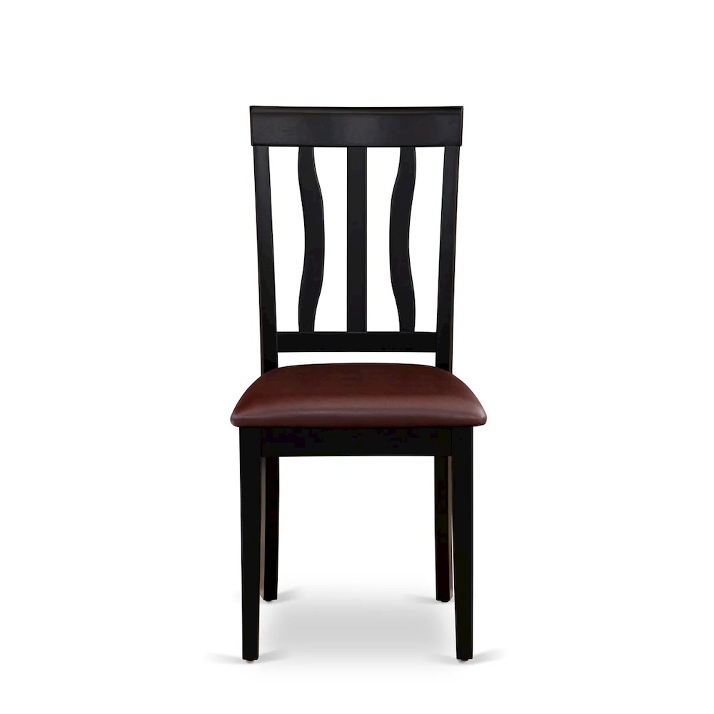 Antique Dining Room Chairs - Faux Leather Upholstered Wooden Chairs, Set of 2