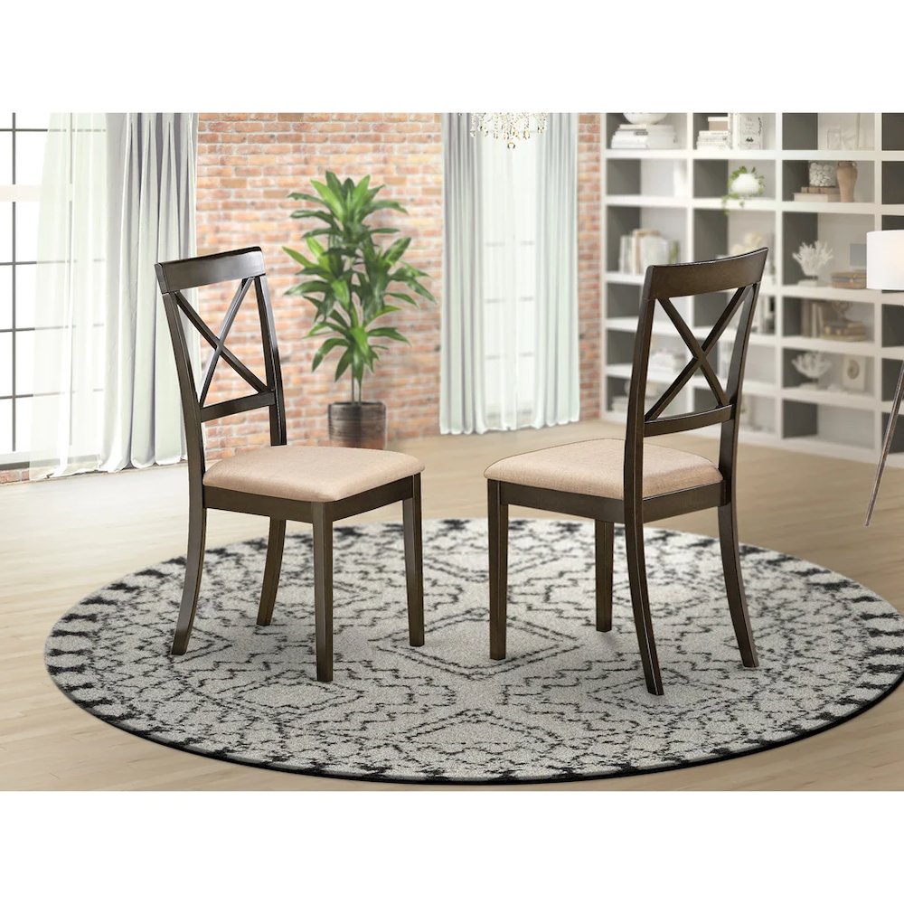 BOC-CAP-C Boston X-Back dining chair with Faux Leather Fabric Seat