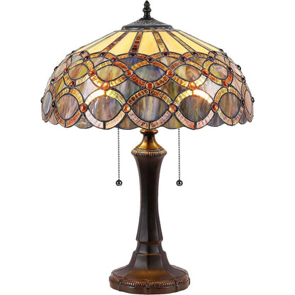 PRISMA Tiffany-style 2 Light Table Lamp 16" Shade
