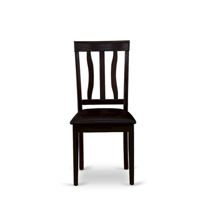 Antique Dining Chairs - Faux Leather Upholstered Wooden Chairs, Set of 2