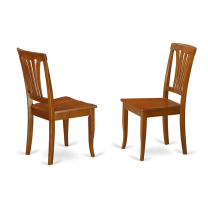 Avon  Chair  with  Wood  Seat  -  Saddle  Brow  Finish,  Set  of  2