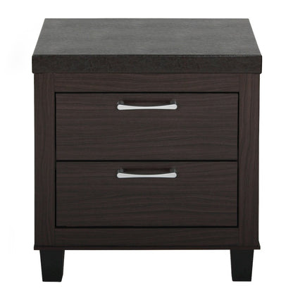 Better Home Products Elegant Mid Century Modern 2 Drawer Nightstand in Tobacco