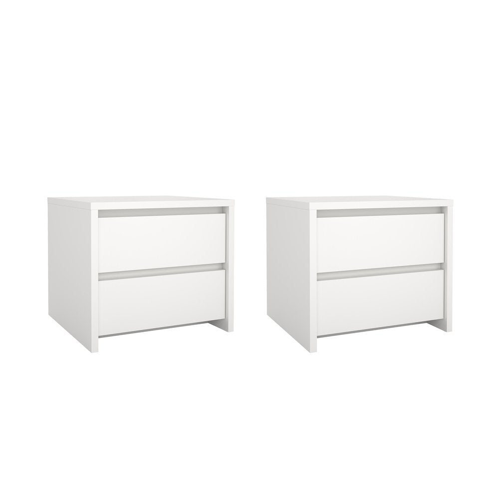 Next 17-Inch Tall 2-Drawer Nightstand - Set of 2, White
