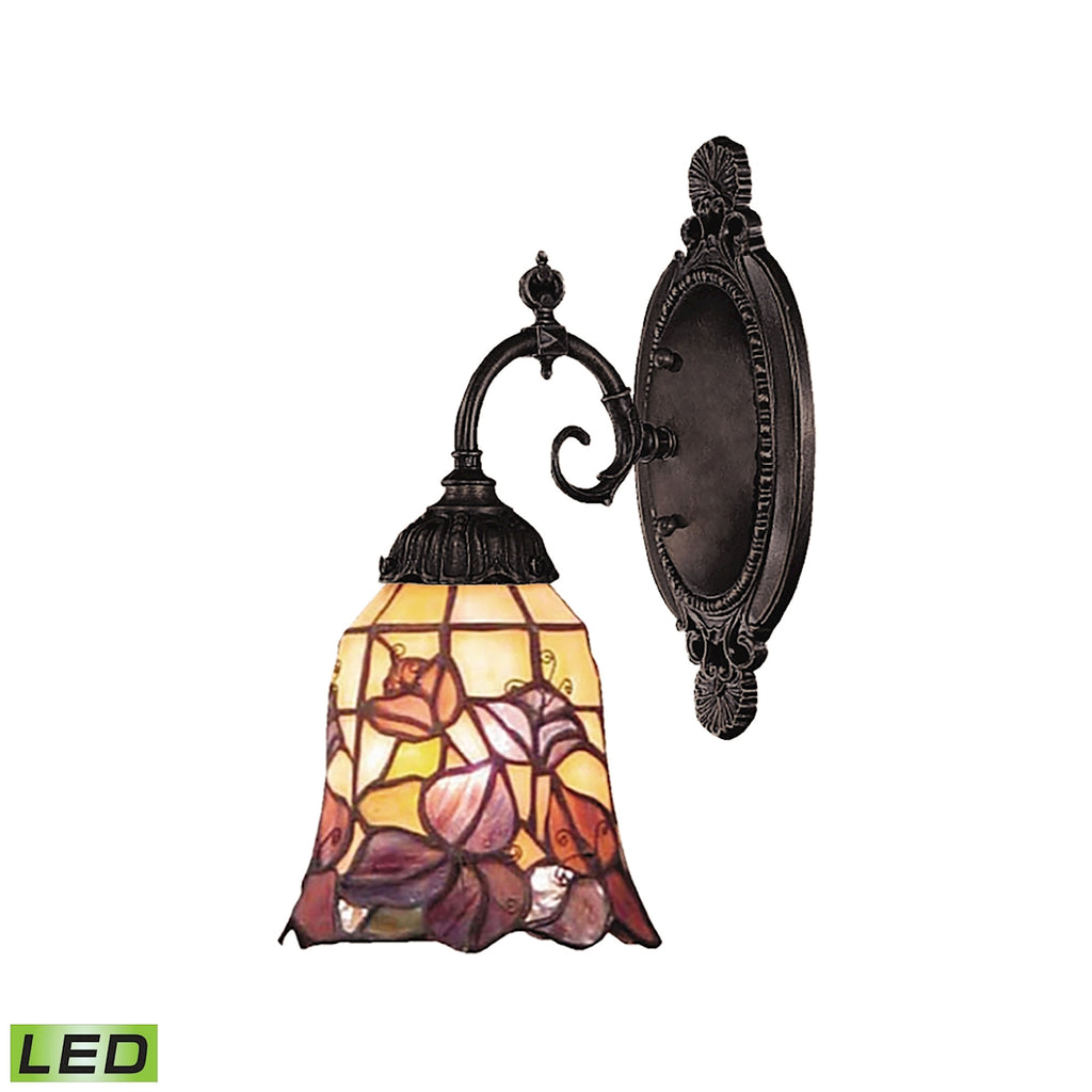 Mix-N-Match 1-Light Sconce in Tiffany Bronze - LED Offering Up To 800 Lumens (60 Watt Equivalent) Wi