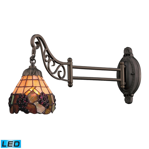 Mix-N-Match 1-Light Swingarm Sconce in Tiffany Bronze - LED Offering Up To 800 Lumens (60 Watt Equiv