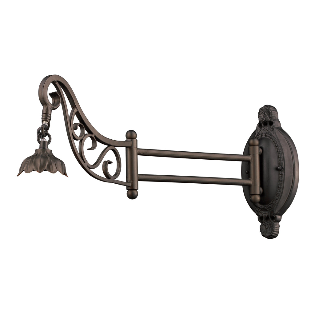 Mix-N-Match 1-Light Swing Arm Sconce in TIffany Bronze