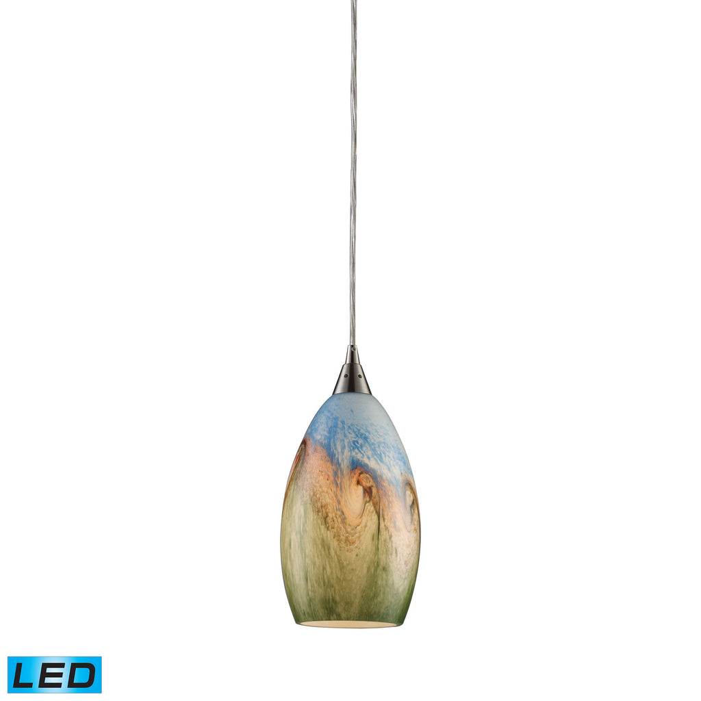 Geologic 1-Light Pendant in Satin Nickel