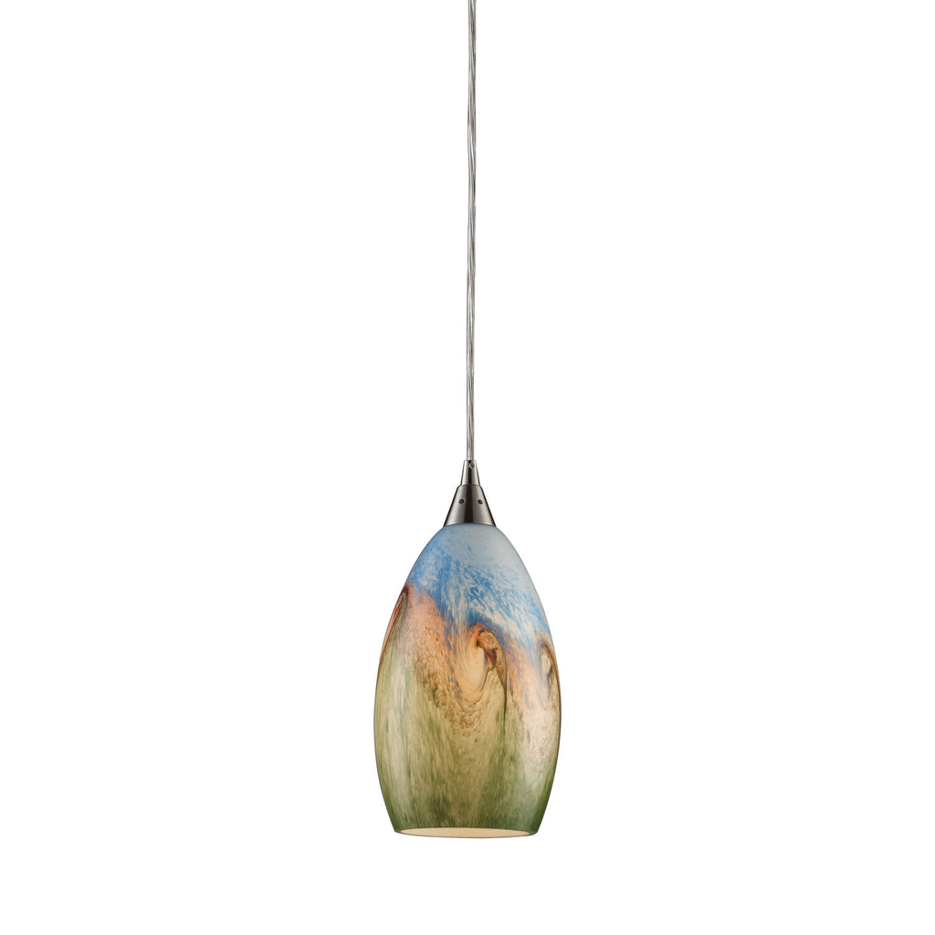 Geologic 1 Light Pendant in Satin Nickel