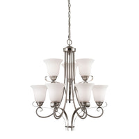 Brighton 9 Light Chandelier In Brushed Nickel