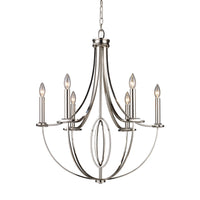 Dione 6-Light Chandelier in Polished Nickel