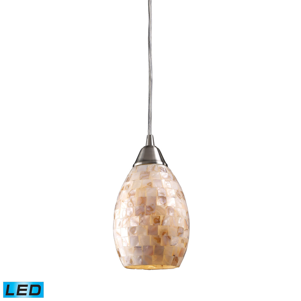 Capri 1-Light Pendant in Satin Nickel - LED