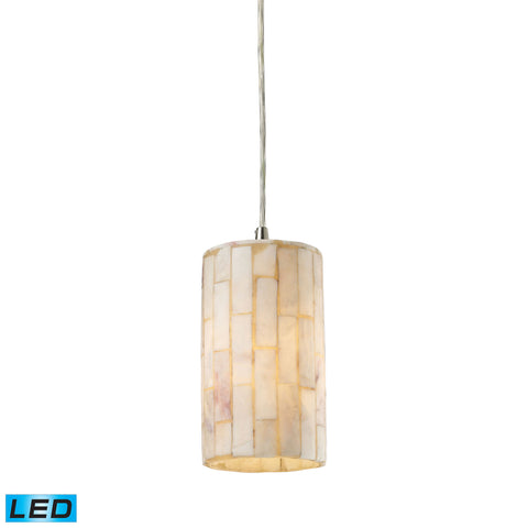 Piedra 1-Light Genuine Stone Pendant in Satin Nickel - LED Offering Up To 800 Lumens (60 Watt Equiva