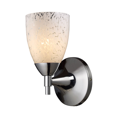 Celina 1-Light Sconce in Polished Chrome and Snow White