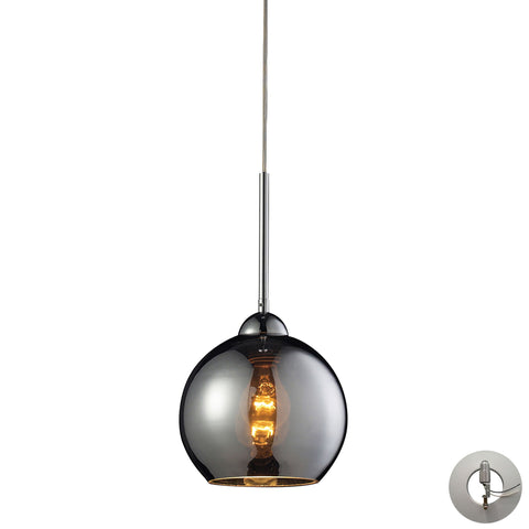 Cassandra 1 Light Pendant in Polished Chrome Includes An Adapter Kit To Allow for Easy Conversion Of