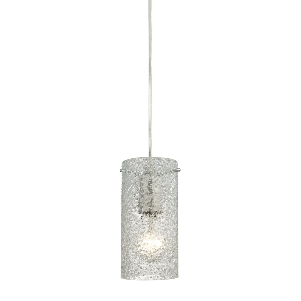Ice Fragments 1-Light Mini Pendant in Satin Nickel with Clear Glass