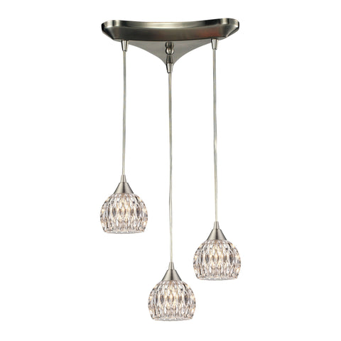 Kersey Collection 3 light pendant in Satin Nickel