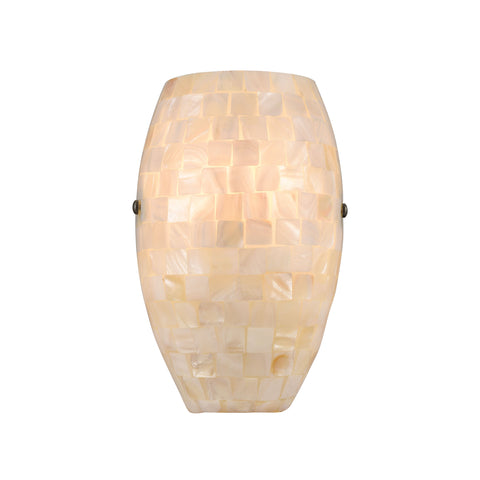 Capri 1-Light Sconce in Satin Nickel with Glass/Capiz Shells