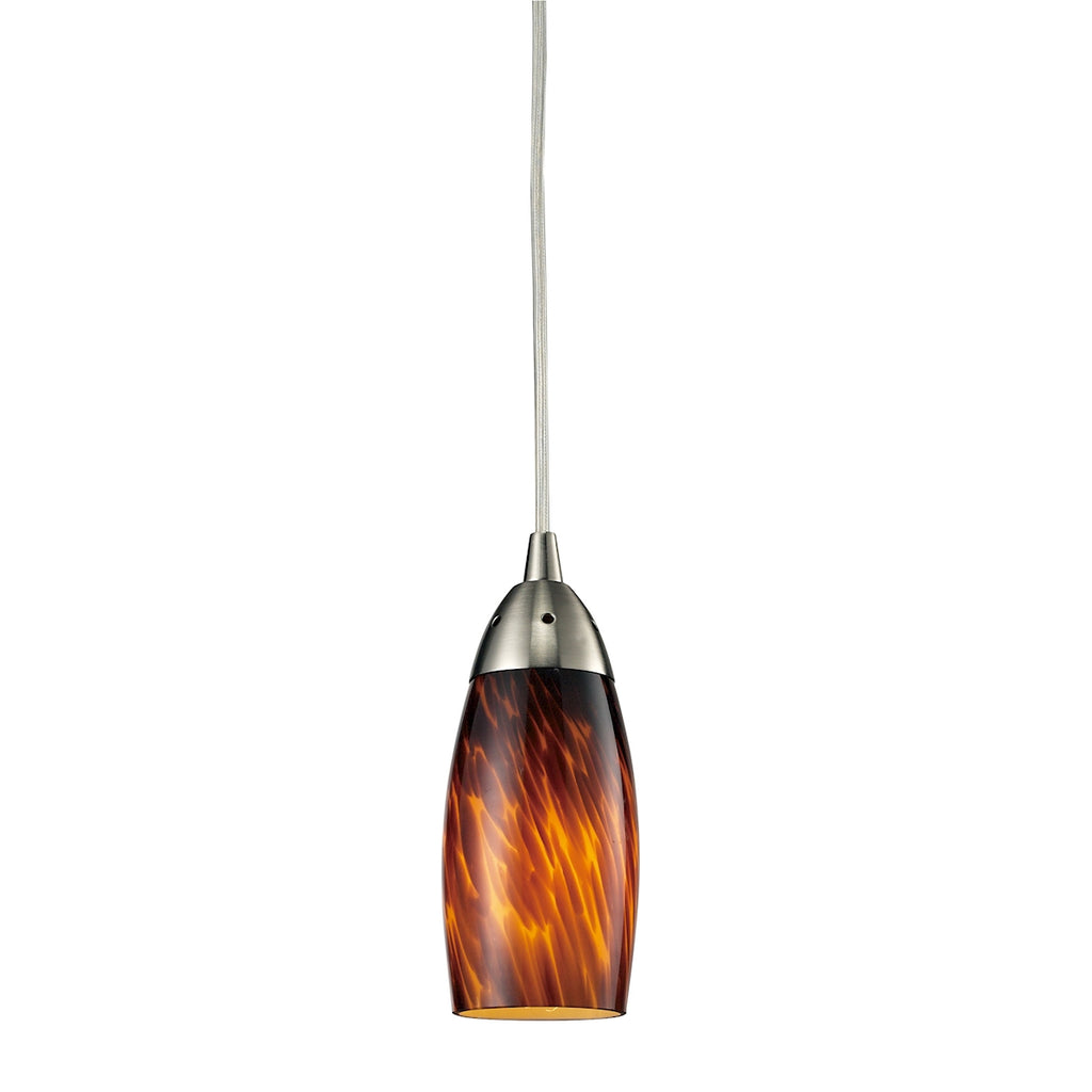 Milan Collection 1-Light Mini Pendant with Espresso Glass