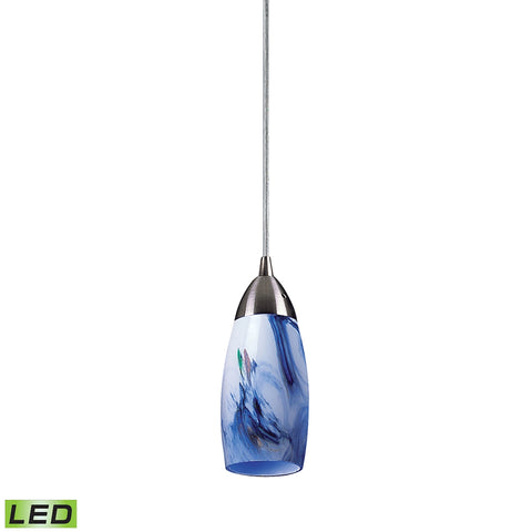 1 Light Pendant in Satin Nickel and Mountain Glass - LED Offering Up To 800 Lumens (60 Watt Equivale