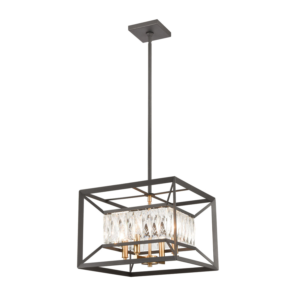 Starlight 4-Light Pendant in Charcoal with Clear Crystal