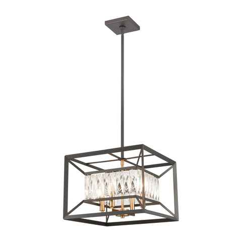 Starlight 4-Light Pendant in Charcoal with Clear Crystal