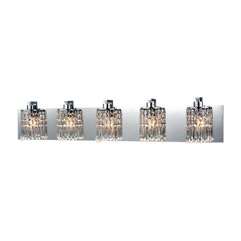 Optix 5 Light Vanity in Polished Chrome