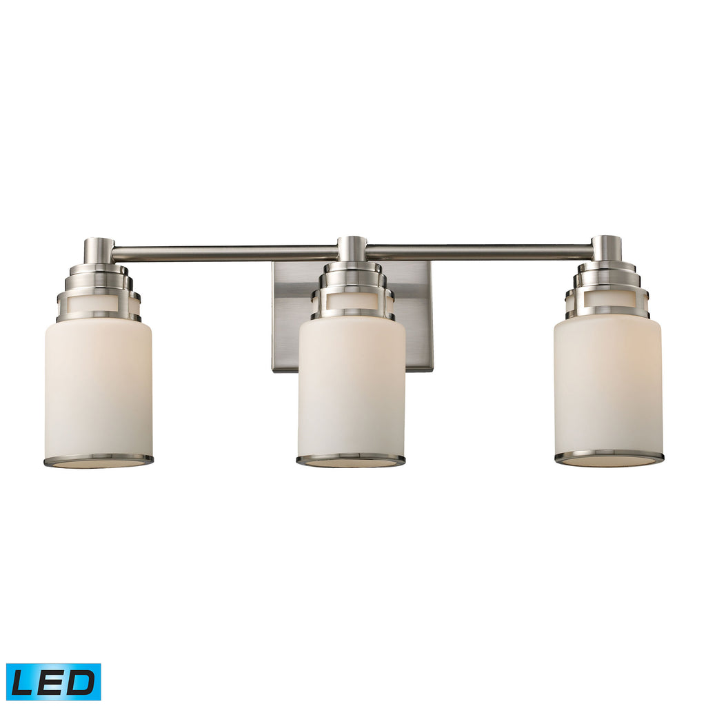 Bryant 3-Light Vanity in Satin Nickel - LED, 800 Lumens (2400 Lumens Total) with Full Scale Dimming
