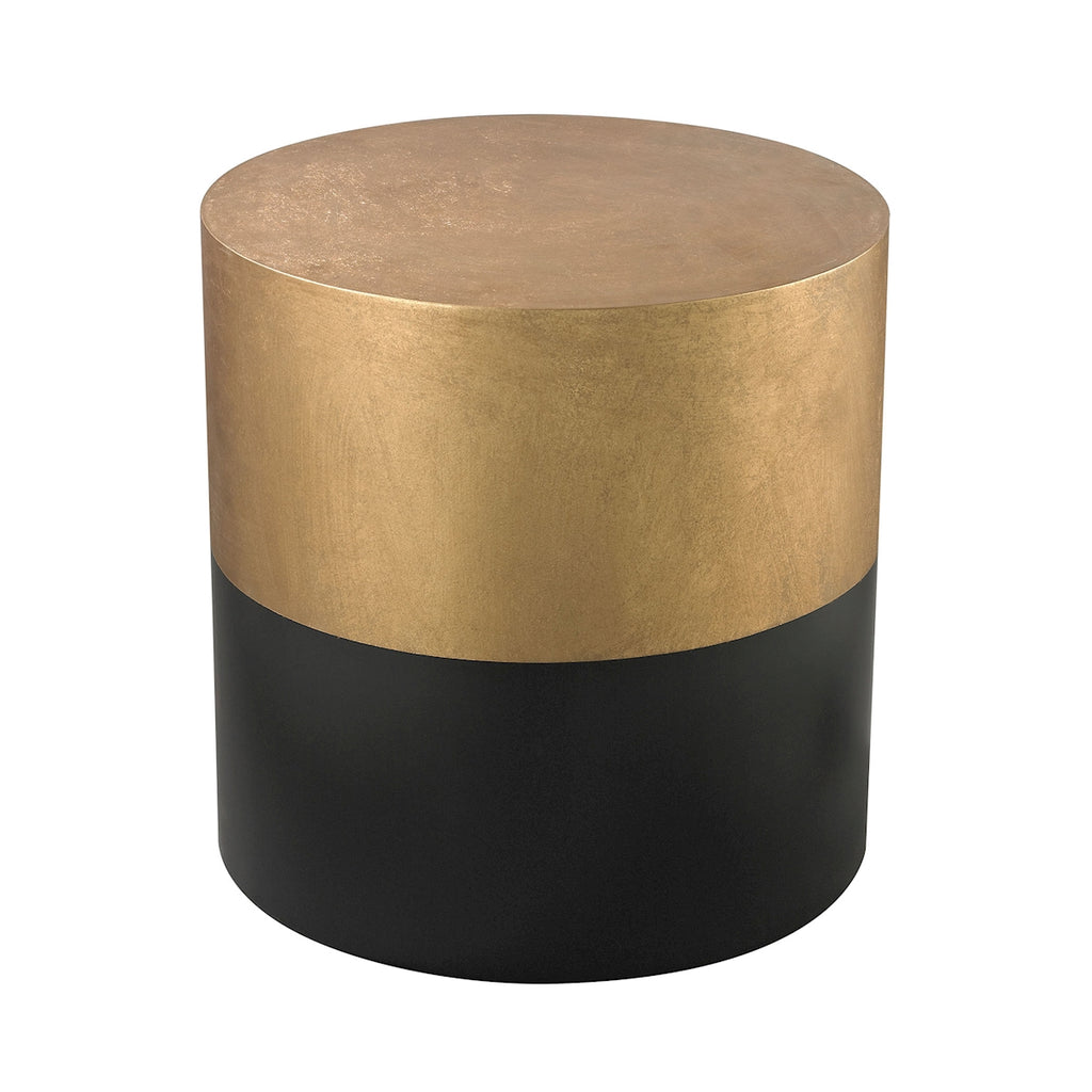 Draper Drum Table in Black and Gold