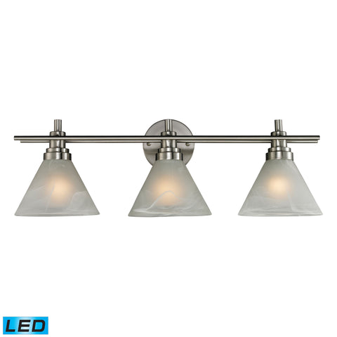 Pemberton 3 Light Bath in Brushed Nickel - LED Offering Up To 800 Lumens (60 Watt Equivalent) with F