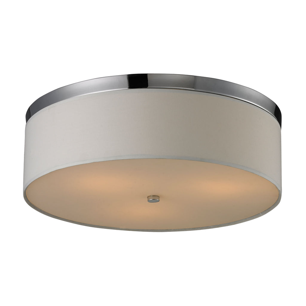3 light flushmount in Polished Chrome