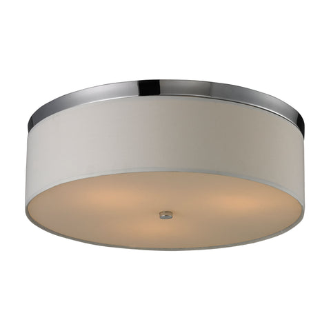 3 light flushmount in Polished Chrome