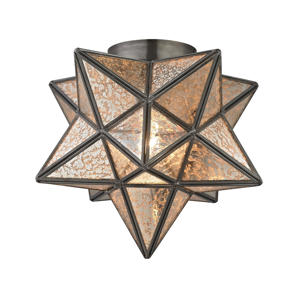 Moravian Star 1-Light Flush Mount in Bronze