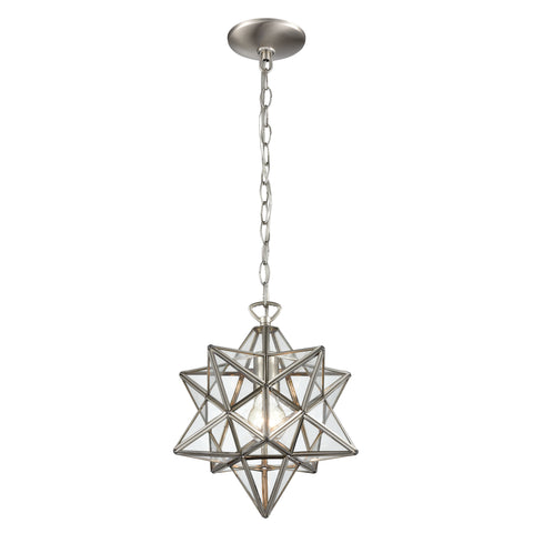 Moravian Star 12'' Wide 1-Light Mini Pendant - Polished Nickel