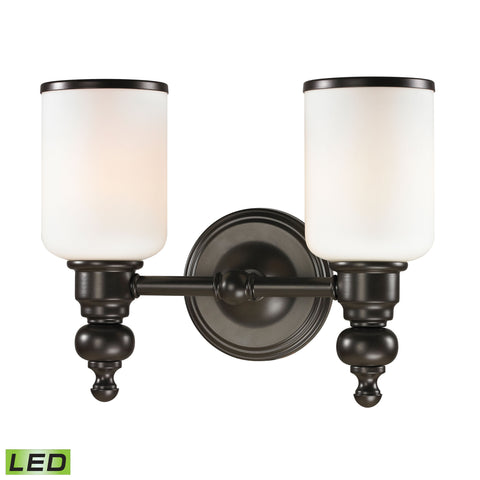 Bristol Collection 2 light bath in Oil Rubbed Bronze - LED, 800 Lumens (1600 Lumens Total) with Ful