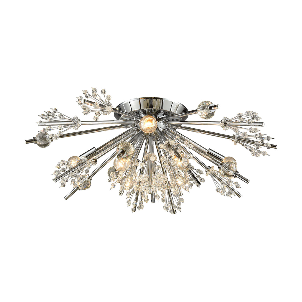 Starburst 8 Light Semi Flush in Polished Chrome